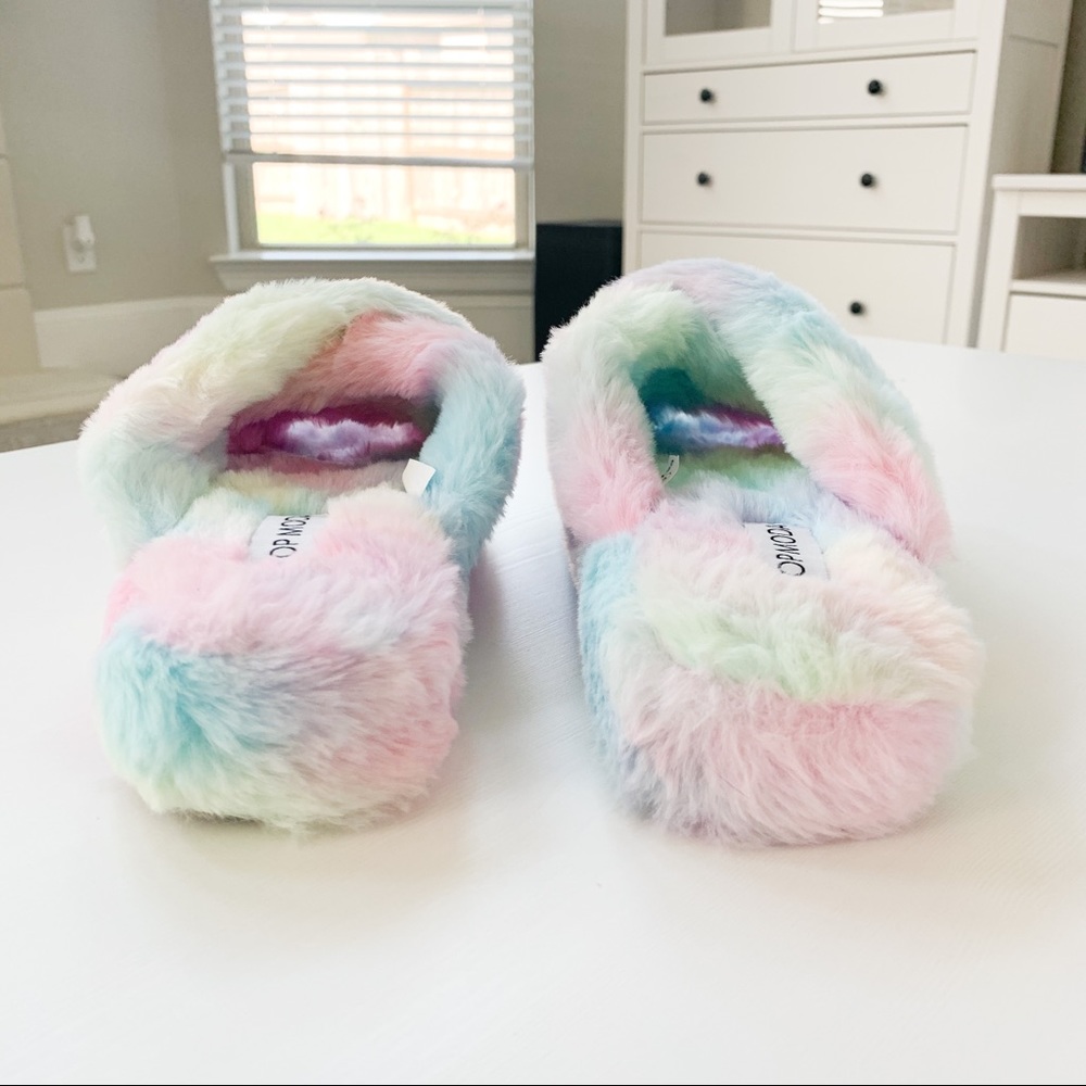 Top Moda Rainbow Faux Fur Slippers Ben-25 - Picture 6 of 9